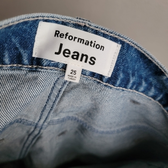 Reformation Kealy Carpenter High Rise Relaxed Jeans in Ponce size 25 NWT - Picture 13 of 14